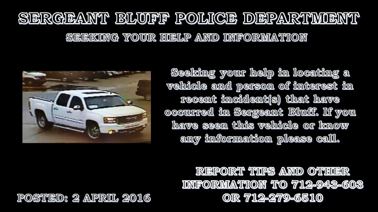 The Sergeant Bluff Police Department is seeking your help